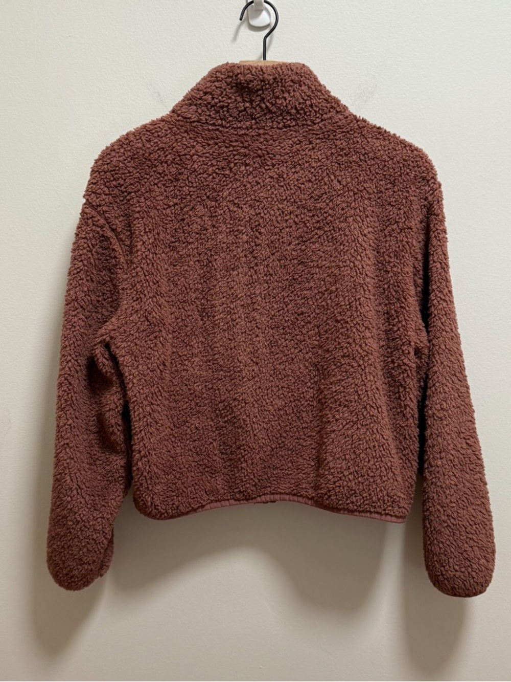 Old navy fleece zip up jacket cinnamon brown sherpa‎ athleisure cozy casual M - Picture 7 of 7